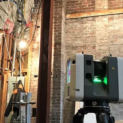 laser scanning in progress