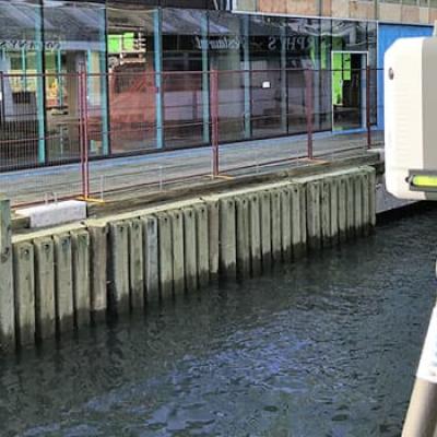 laser scanning in progress